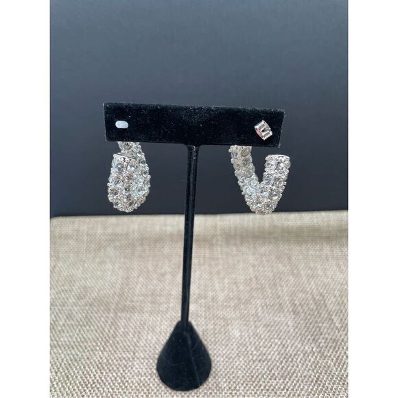 Galaxy White Spiral Pierced Earrings - Picture 2 of 4